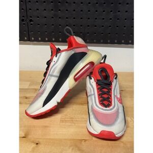 Nike‎ Air Max 2090 Mens Size 7 White Red Black Athletic Shoes CT6588 991